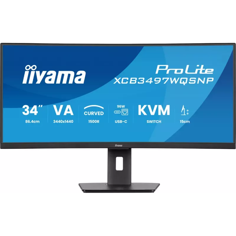 iiyama ProLite XCB3497WQSNP-B1 kompiuterio monitorius 86,4 cm (34 colių) 3440 x 1440 pikselių „UltraWide Quad HD“ LED juodas