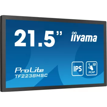 iiyama TF2238MSC-B1 monitorius kompiuteriui 53,3 cm (21 colis) 1920 x 1080 pikselių Full HD LED jutiklinis ekranas Juoda
