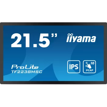 iiyama TF2238MSC-B1 monitorius kompiuteriui 53,3 cm (21 colis) 1920 x 1080 pikselių Full HD LED jutiklinis ekranas Juoda