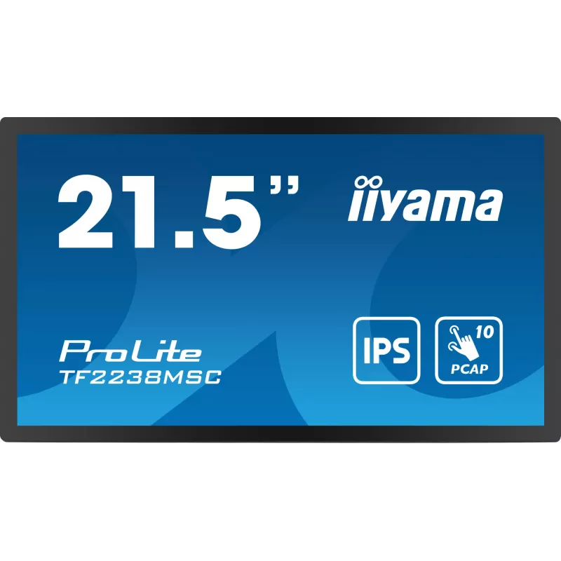 iiyama TF2238MSC-B1 monitorius kompiuteriui 53,3 cm (21 colis) 1920 x 1080 pikselių Full HD LED jutiklinis ekranas Juoda