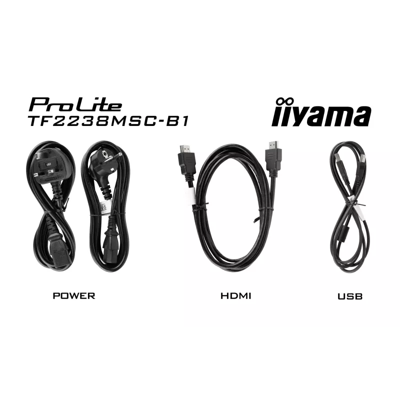 iiyama TF2238MSC-B1 monitorius kompiuteriui 53,3 cm (21 colis) 1920 x 1080 pikselių Full HD LED jutiklinis ekranas Juoda
