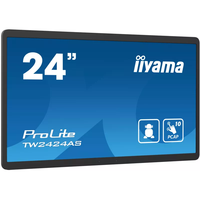 iiyama TW2424AS-B1 Skelbimų ekranas Skaitmeninis skelbimų plokščiasis ekranas 60,5 cm (23,8 colio) Wi-Fi 250 cd/m² 4K Ultra HD Juodas Liečiamas ekranas Įmontuotas procesorius Android 24/7