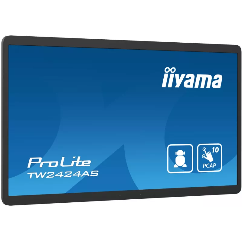 iiyama TW2424AS-B1 Skelbimų ekranas Skaitmeninis skelbimų plokščiasis ekranas 60,5 cm (23,8 colio) Wi-Fi 250 cd/m² 4K Ultra HD Juodas Liečiamas ekranas Įmontuotas procesorius Android 24/7