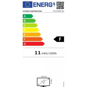 iiyama TF1215MC-B1 kompiuterio monitorius 30,7 cm (12,1 colio) 1024 x 768 pikselių LCD jutiklinis ekranas Juoda