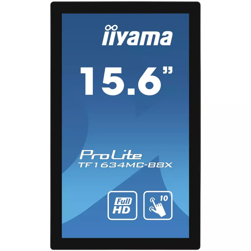 iiyama ProLite TF1634MC-B8X kompiuterio monitorius 39,6 cm (15,6 colio) 1920 x 1080 pikselių Full HD LED jutiklinis ekranas keliems vartotojams