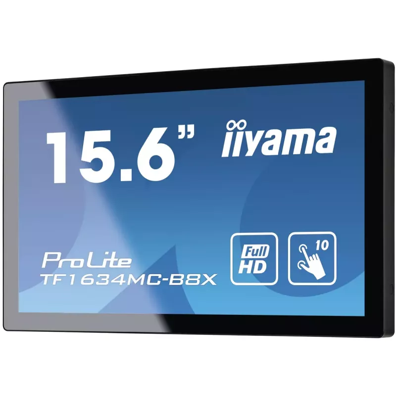 iiyama ProLite TF1634MC-B8X kompiuterio monitorius 39,6 cm (15,6 colio) 1920 x 1080 pikselių Full HD LED jutiklinis ekranas keliems vartotojams