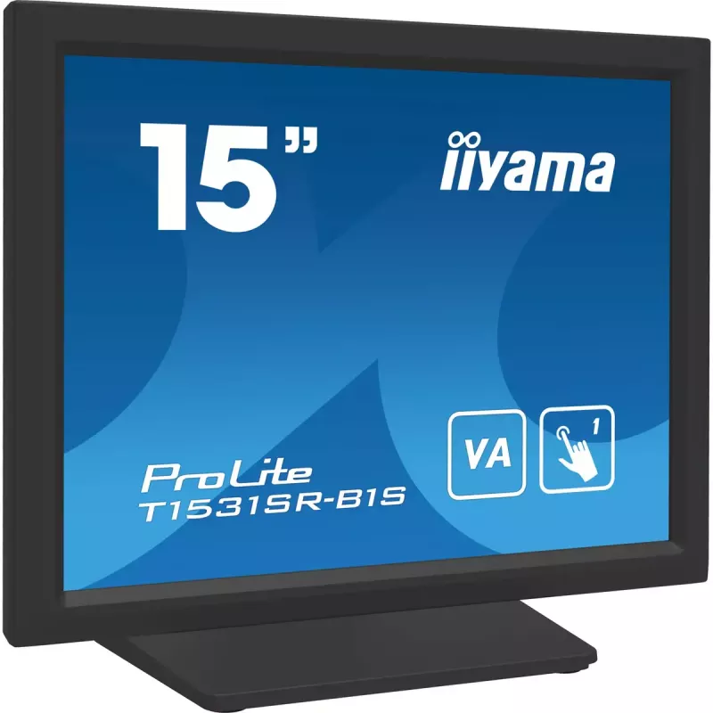 IIYAMA T1531SR-B1S kompiuterio monitorius 38,1 cm (15 colių) 1024 x 768 pikselių XGA LCD jutiklinis ekranas Juoda