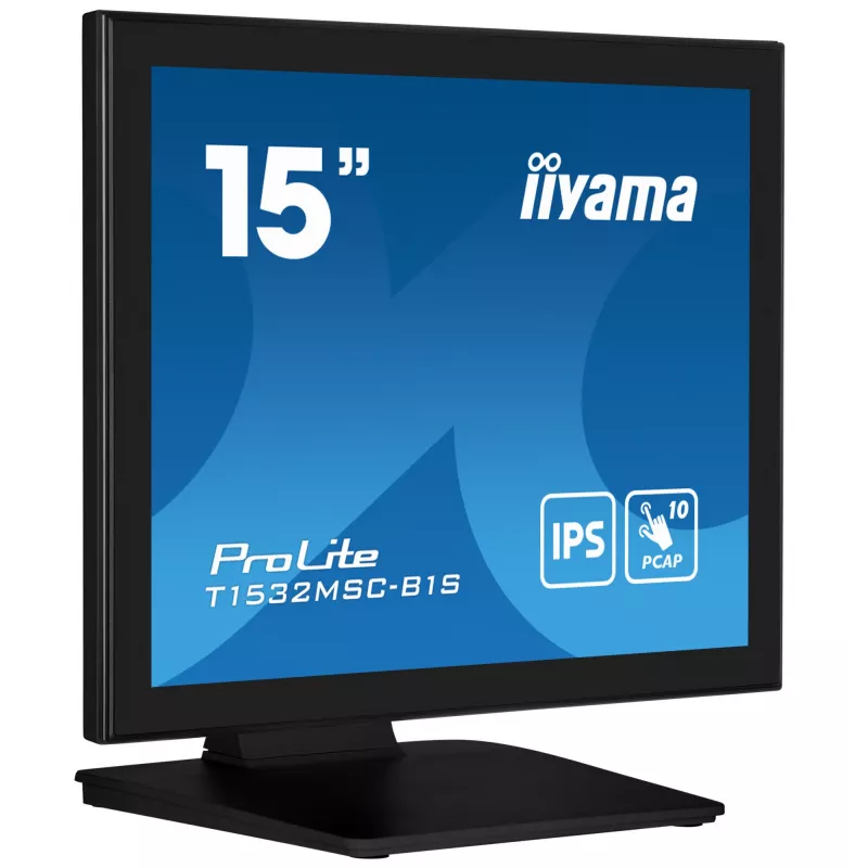 iiyama ProLite T1532MSC-B1S kompiuterio monitorius 38,1 cm (15 colių) 1024 x 768 pikselių XGA LCD jutiklinis ekranas Juoda