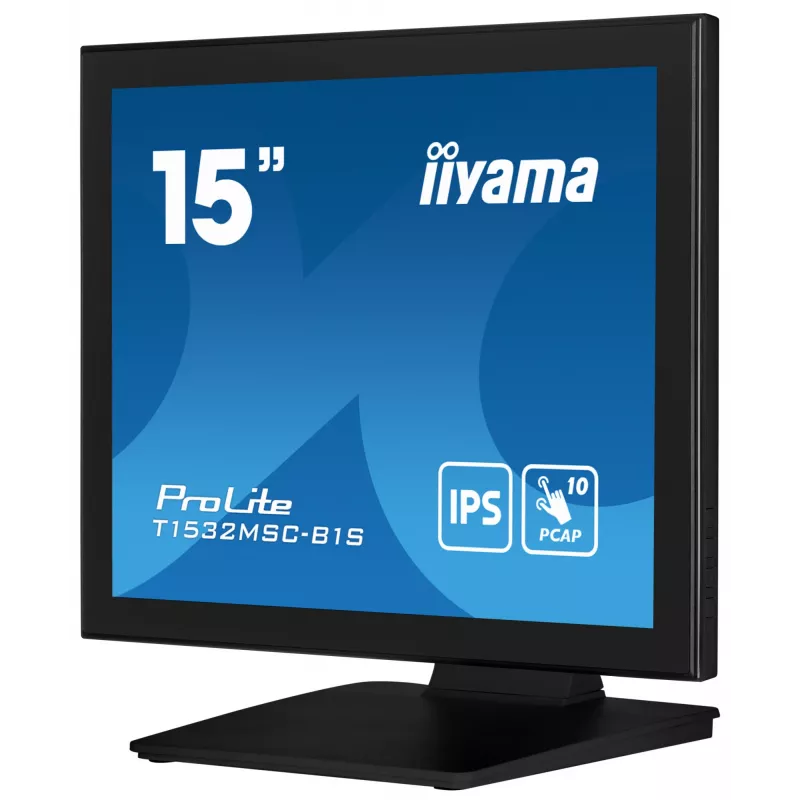 iiyama ProLite T1532MSC-B1S kompiuterio monitorius 38,1 cm (15 colių) 1024 x 768 pikselių XGA LCD jutiklinis ekranas Juoda