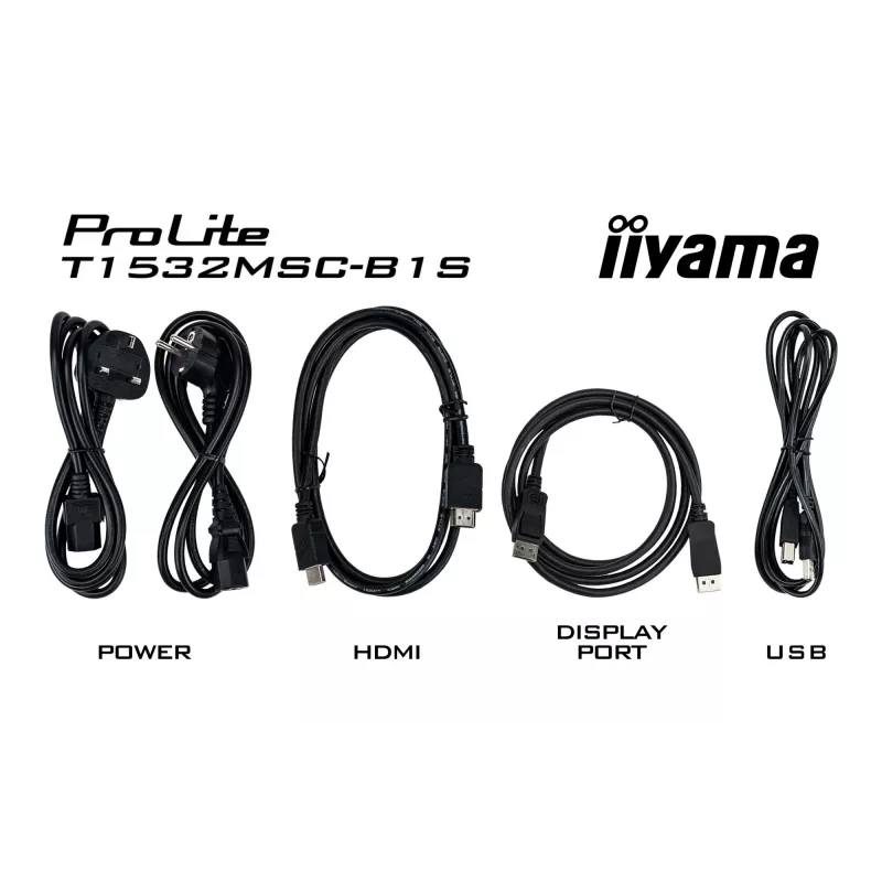 iiyama ProLite T1532MSC-B1S kompiuterio monitorius 38,1 cm (15 colių) 1024 x 768 pikselių XGA LCD jutiklinis ekranas Juoda