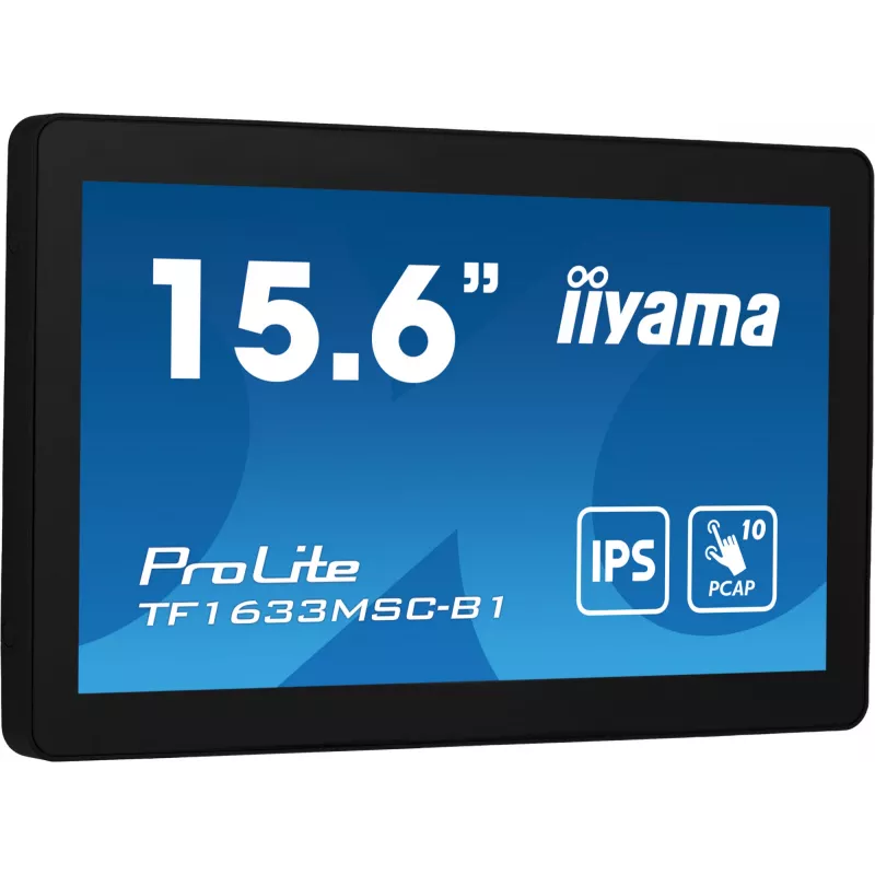 iiyama ProLite TF1633MSC-B1 kompiuterio monitorius 39,6 cm (15,6 colio) 1920 x 1080 pikselių Full HD jutiklinis ekranas juodas