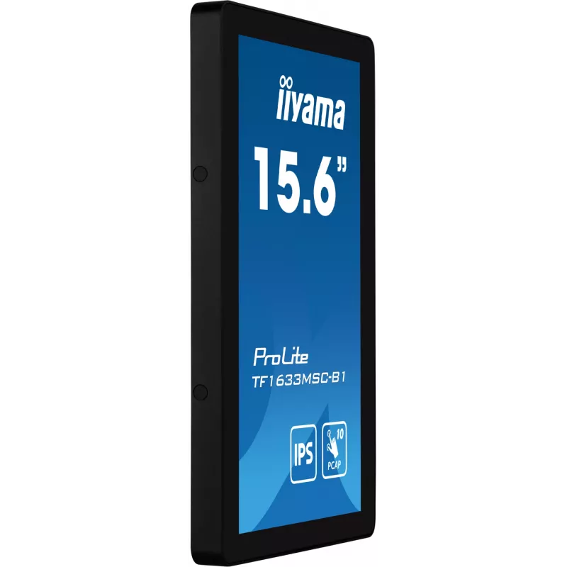 iiyama ProLite TF1633MSC-B1 kompiuterio monitorius 39,6 cm (15,6 colio) 1920 x 1080 pikselių Full HD jutiklinis ekranas juodas