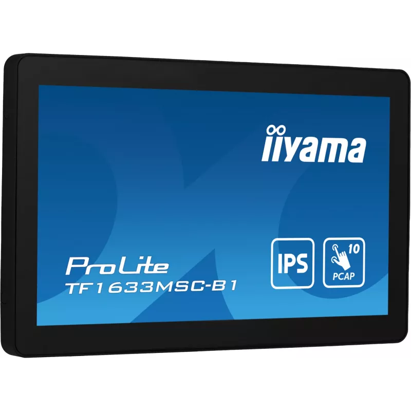 iiyama ProLite TF1633MSC-B1 kompiuterio monitorius 39,6 cm (15,6 colio) 1920 x 1080 pikselių Full HD jutiklinis ekranas juodas