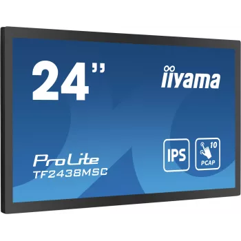 iiyama TF2438MSC-B1 kompiuterio monitorius 60,5 cm (23,8 col.) 1920 x 1080 pikselių Full HD LED jutiklinis ekranas Juoda