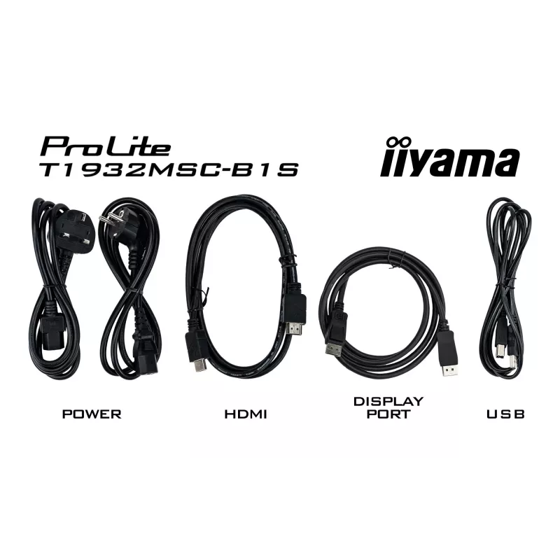 iiyama ProLite T1932MSC-B1S kompiuterio monitorius 48,3 cm (19 colių) 1280 x 1024 pikseliai Full HD LED liečiamasis ekranas Stalviršis Juoda