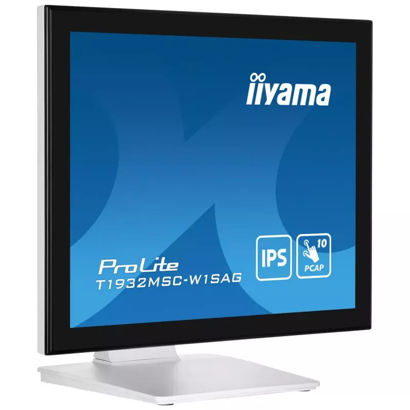 iiyama ProLite T1932MSC-W1SAG kompiuterio monitorius 48,3 cm (19 colių) 1280 x 1024 pikseliai Full HD LED jutiklinis ekranas stalinis baltas