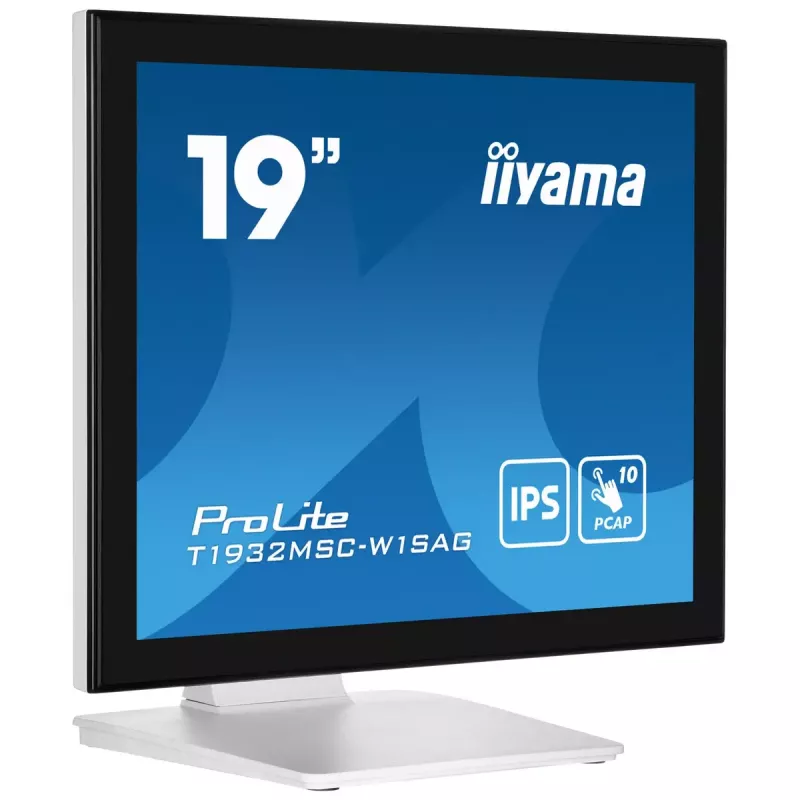 iiyama ProLite T1932MSC-W1SAG kompiuterio monitorius 48,3 cm (19 colių) 1280 x 1024 pikseliai Full HD LED jutiklinis ekranas stalinis baltas
