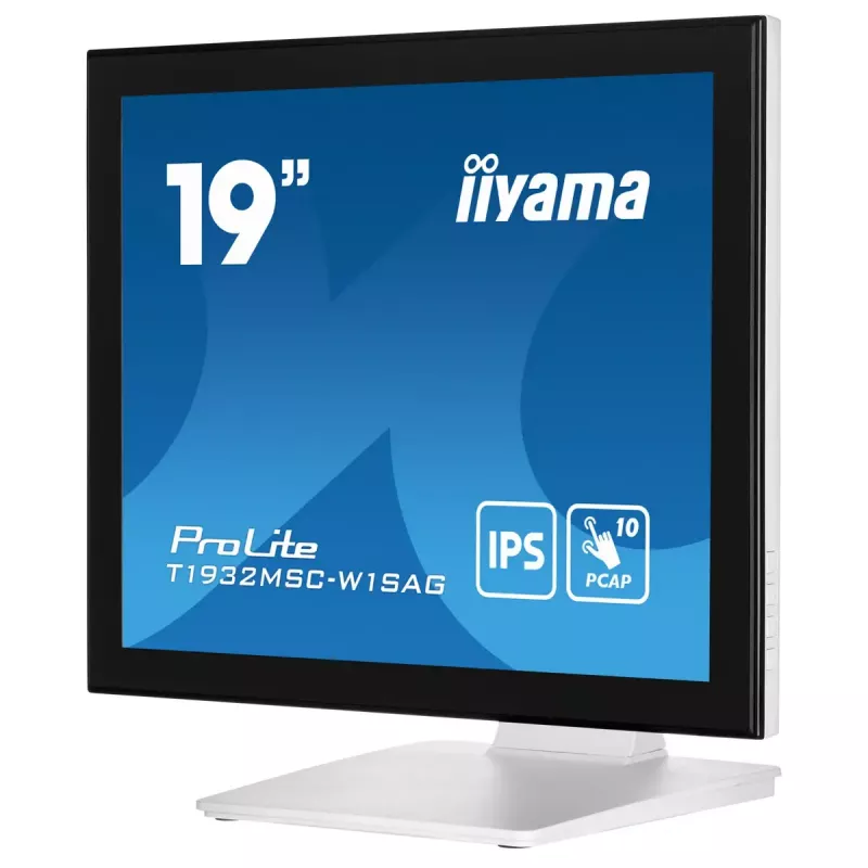 iiyama ProLite T1932MSC-W1SAG kompiuterio monitorius 48,3 cm (19 colių) 1280 x 1024 pikseliai Full HD LED jutiklinis ekranas stalinis baltas