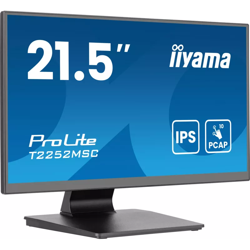 iiyama ProLite T2252MSC-B2AG kompiuterio monitorius 54,6 cm (21,5 col.) 1920 x 1080 pikselių Full HD LCD jutiklinis ekranas Juoda