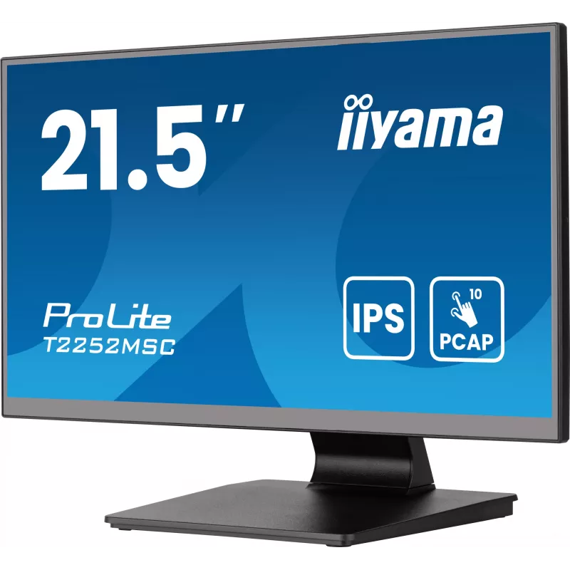 iiyama ProLite T2252MSC-B2AG kompiuterio monitorius 54,6 cm (21,5 col.) 1920 x 1080 pikselių Full HD LCD jutiklinis ekranas Juoda