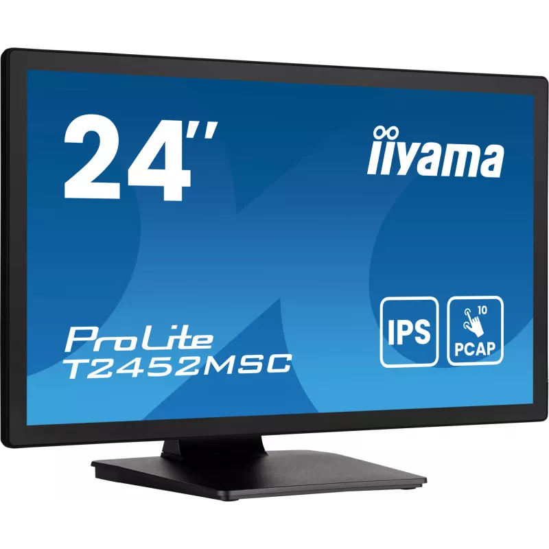 iiyama ProLite T2452MSC-B1AG kompiuterio monitorius 60,5 cm (23,8 colio) 1920 x 1080 pikselių Full HD LED jutiklinis ekranas Juoda