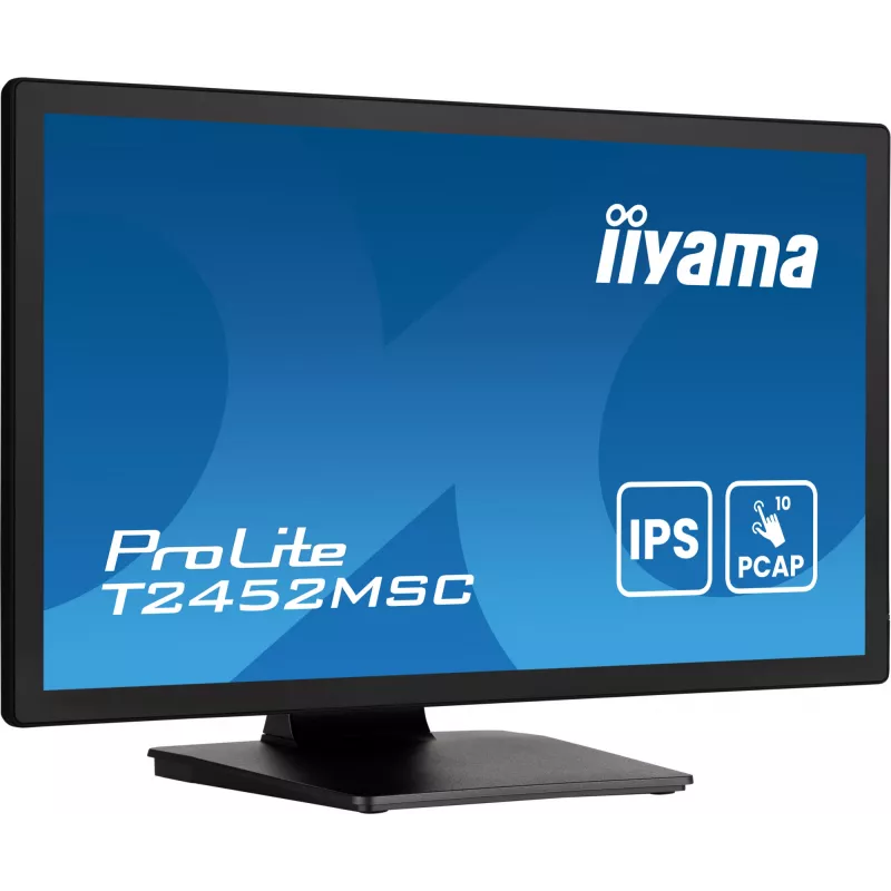 iiyama ProLite T2452MSC-B1AG kompiuterio monitorius 60,5 cm (23,8 colio) 1920 x 1080 pikselių Full HD LED jutiklinis ekranas Juoda