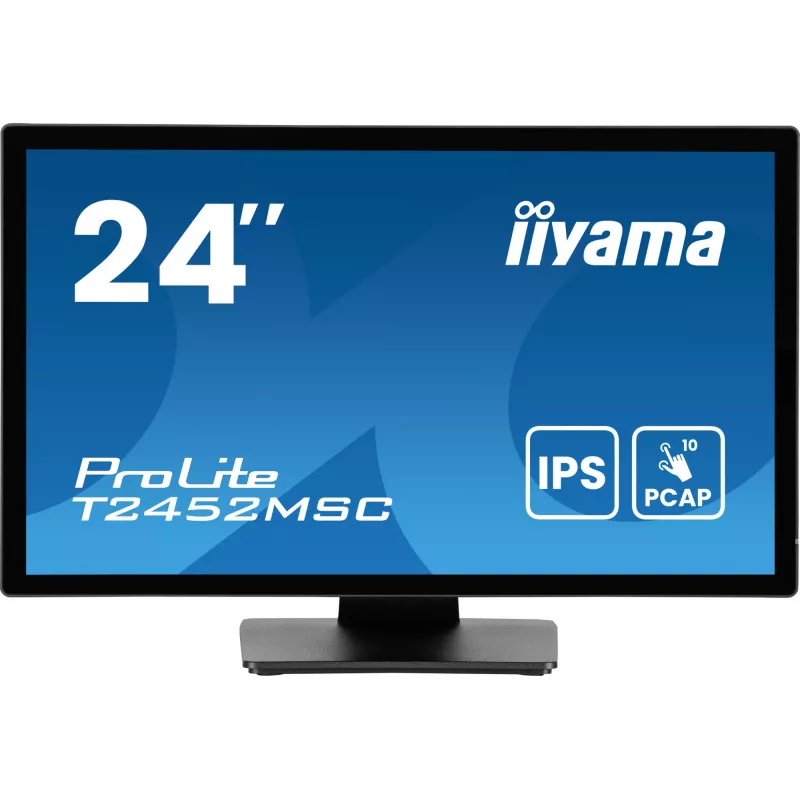 iiyama ProLite T2452MSC-B1AG kompiuterio monitorius 60,5 cm (23,8 colio) 1920 x 1080 pikselių Full HD LED jutiklinis ekranas Juoda