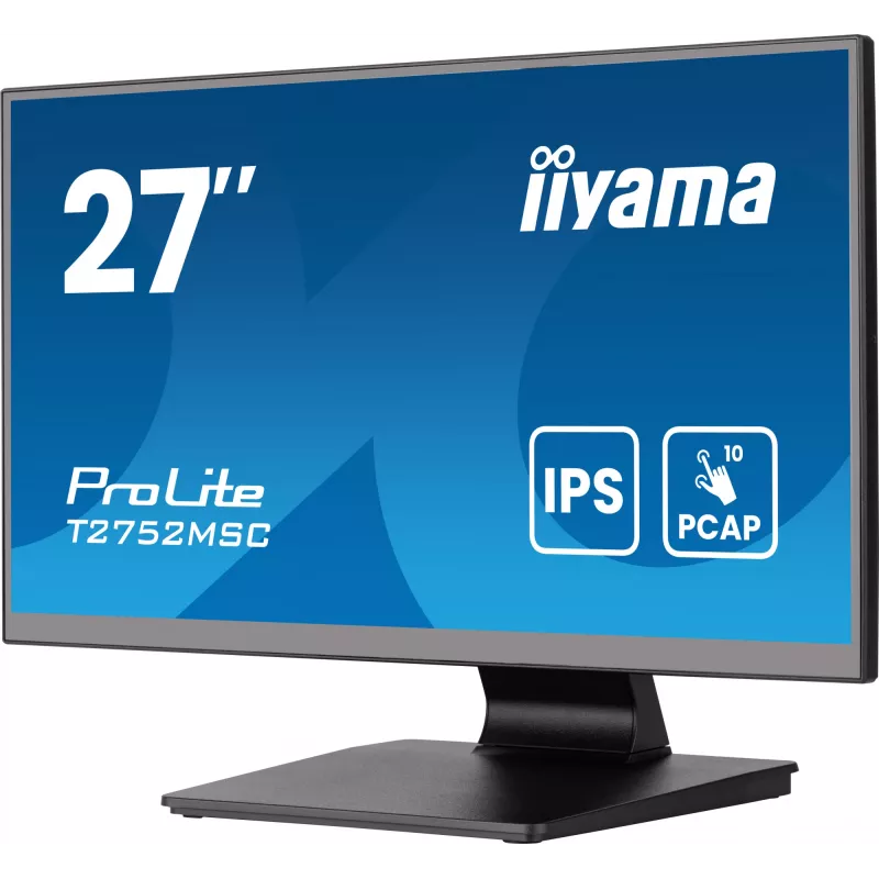iiyama ProLite T2752MSC-B1AG kompiuterio monitorius 68,6 cm (27 colių) 1920 x 1080 pikselių Full HD LED jutiklinis ekranas Juodas