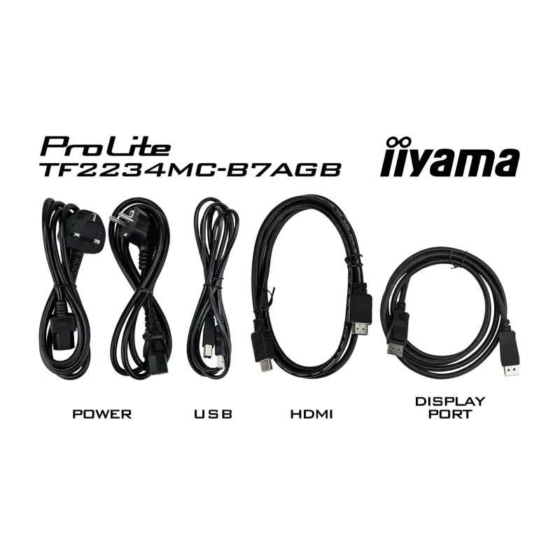 iiyama ProLite TF2234MC-B7AGB kompiuterio monitorius 54,6 cm (21,5 colio) 1920 x 1080 pikselių Full HD LED jutiklinis ekranas, skirtas keliems vartotojams, juodos spalvos