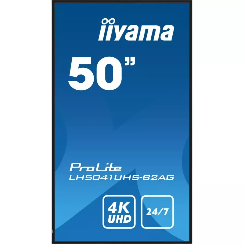 „iiyama LH5041UHS-B2AG“ reklaminis ekranas Skaitmeninis reklaminis plokščiasis ekranas 127 cm (50 colių) LCD 500 cd/m² 4K Ultra HD juodas 24/7