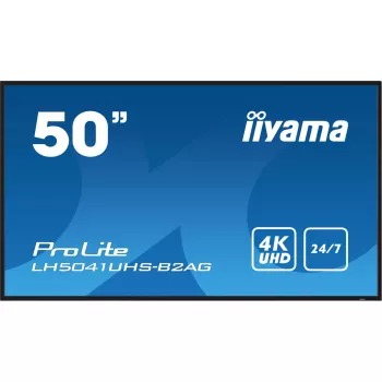 „iiyama LH5041UHS-B2AG“ reklaminis ekranas Skaitmeninis reklaminis plokščiasis ekranas 127 cm (50 colių) LCD 500 cd/m² 4K Ultra HD juodas 24/7