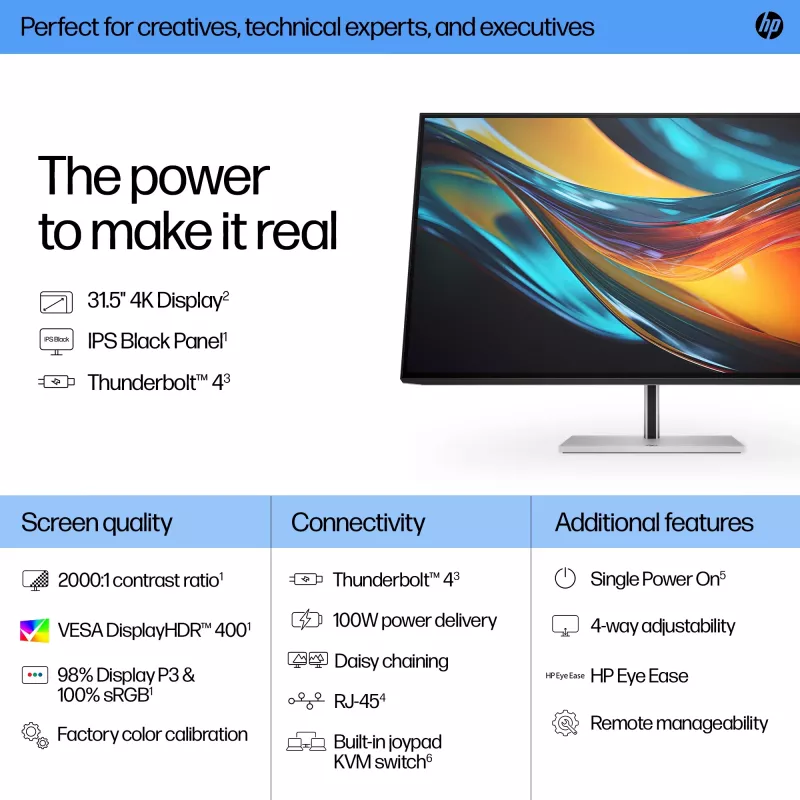 HP Series 7 Pro 31,5 colio 4K Thunderbolt 4 monitorius - 732pk