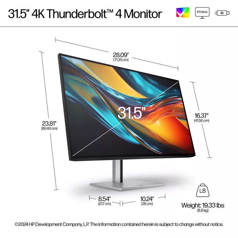 HP Series 7 Pro 31,5 colio 4K Thunderbolt 4 monitorius - 732pk