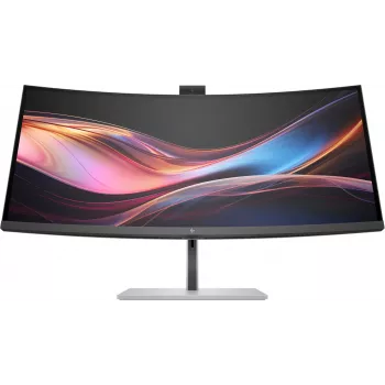 HP Series 7 Pro 34 colių WQHD konferencinis monitorius - 734pm, 86,4 cm (34 colių), 3440 x 1440 pikselių, Wide Quad HD, LCD, 5 ms, juoda, sidabrinė