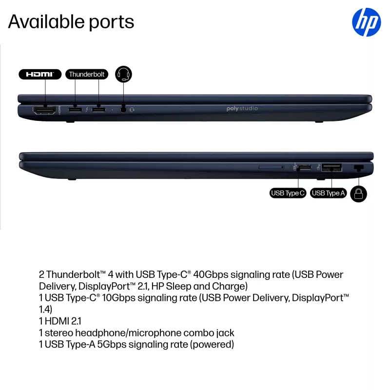 Hibridinis nešiojamas kompiuteris HP EliteBook X Flip G1i 14 colių Intel Core Ultra 7 1TB SSD