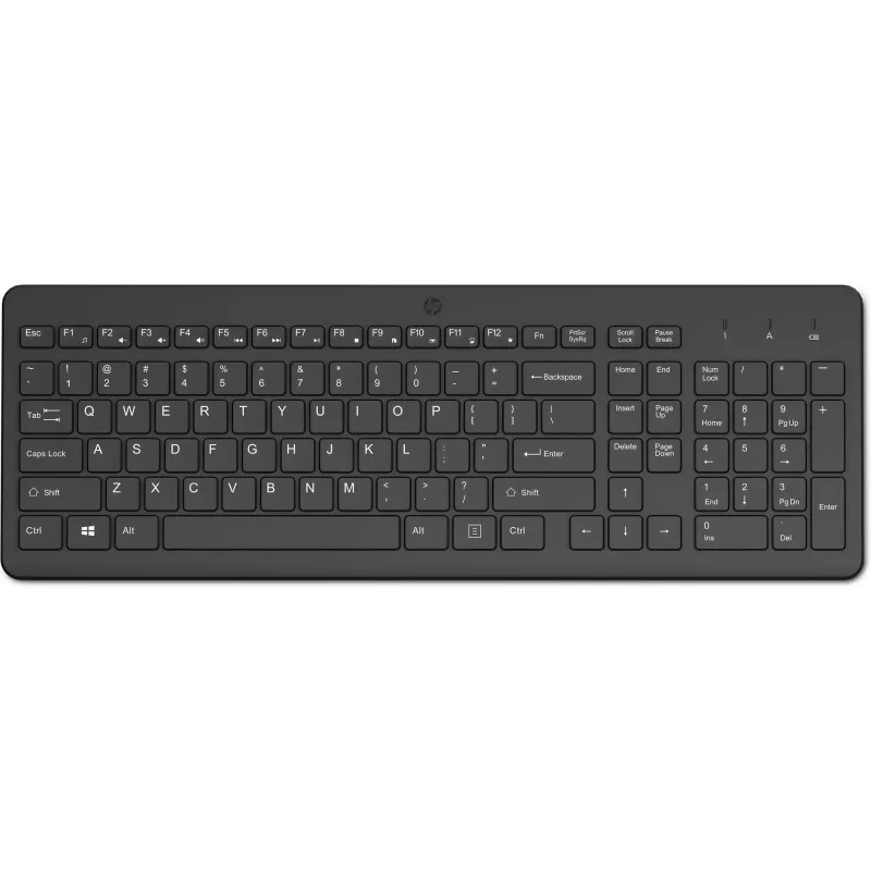 HP 225 belaidė klaviatūra, pilno dydžio, belaidė RF, universali, juoda 805T1AA#ABD
