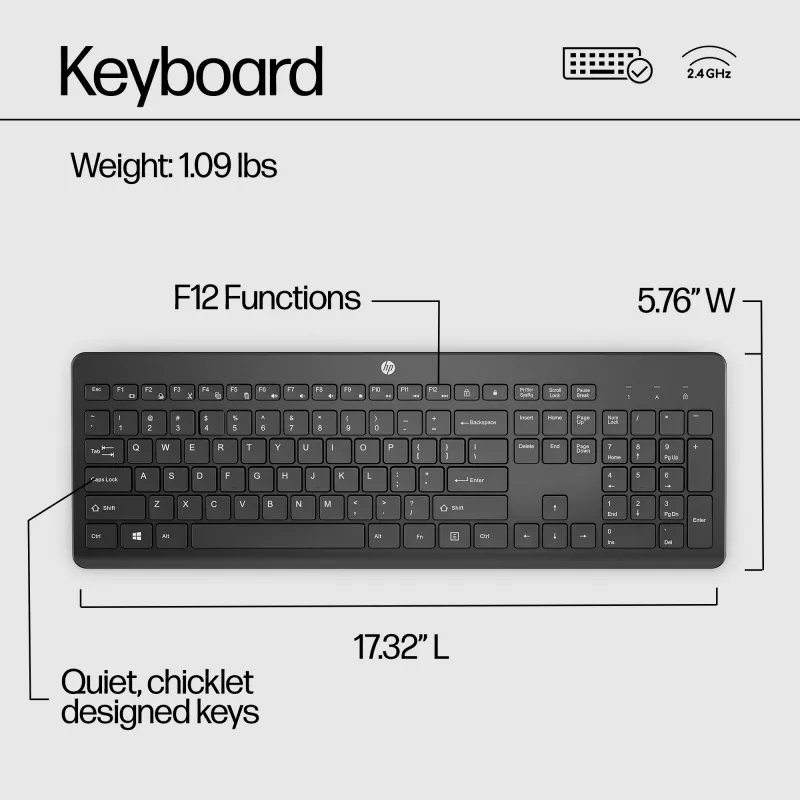 HP 230 belaidė klaviatūra