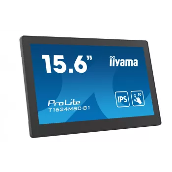 iiyama T1624MSC-B1 kompiuterio monitorius 39,6 cm (15,6 colio) 1920 x 1080 pikselių Full HD LED jutiklinis ekranas juodas
