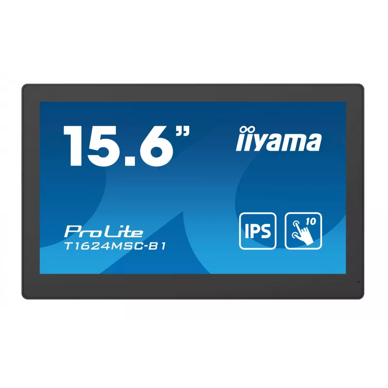 iiyama T1624MSC-B1 kompiuterio monitorius 39,6 cm (15,6 colio) 1920 x 1080 pikselių Full HD LED jutiklinis ekranas juodas