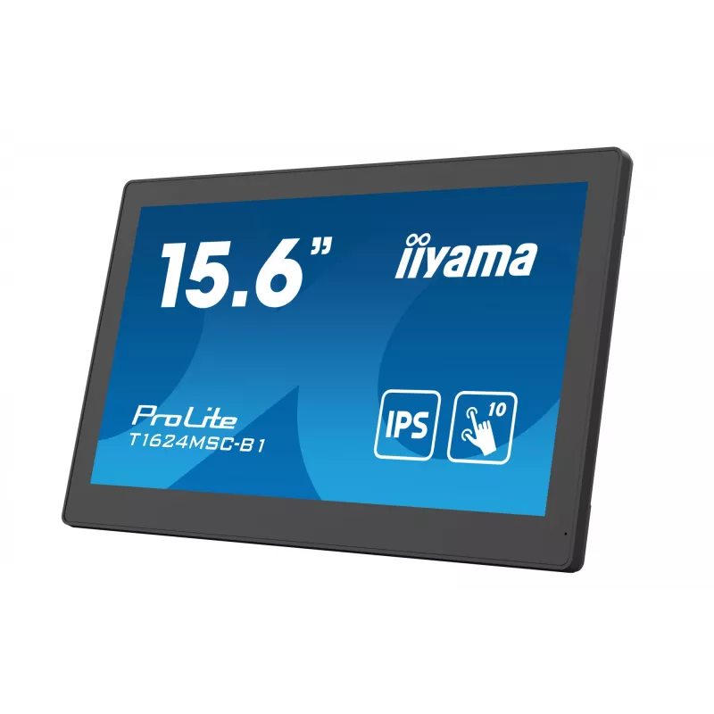 iiyama T1624MSC-B1 kompiuterio monitorius 39,6 cm (15,6 colio) 1920 x 1080 pikselių Full HD LED jutiklinis ekranas juodas
