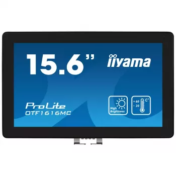 iiyama OTF1616MC-B1 kompiuterio monitorius 39,6 cm (15,6 col.) 1920 x 1080 pikselių Full HD LCD jutiklinis ekranas juodas