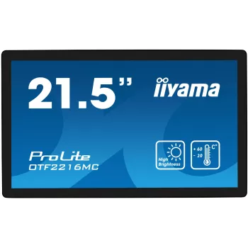 „iiyama OTF2216MC-B1“ kompiuterio monitorius 54,6 cm (21,5 colio) 1920 x 1080 pikselių Full HD LCD jutiklinis ekranas juodas