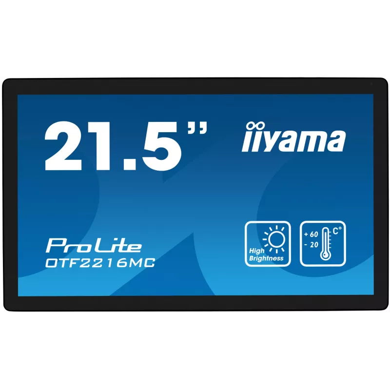 „iiyama OTF2216MC-B1“ kompiuterio monitorius 54,6 cm (21,5 colio) 1920 x 1080 pikselių Full HD LCD jutiklinis ekranas juodas