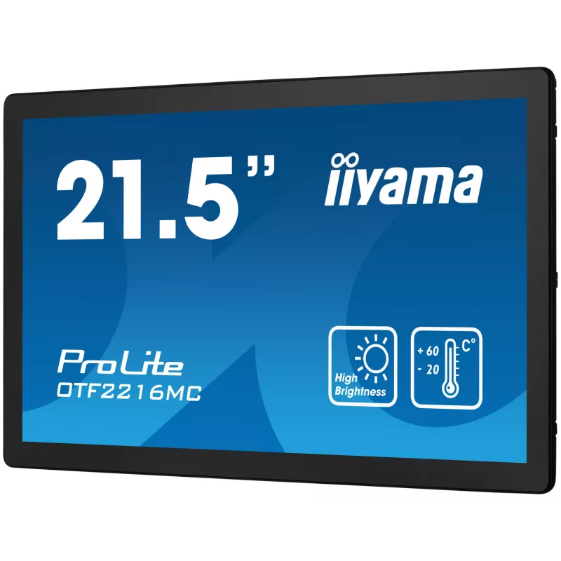 „iiyama OTF2216MC-B1“ kompiuterio monitorius 54,6 cm (21,5 colio) 1920 x 1080 pikselių Full HD LCD jutiklinis ekranas juodas