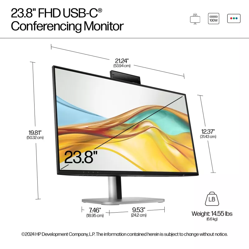 HP Series 5 Pro 23,8 col. FHD USB-C konferencinis monitorius - 524pm