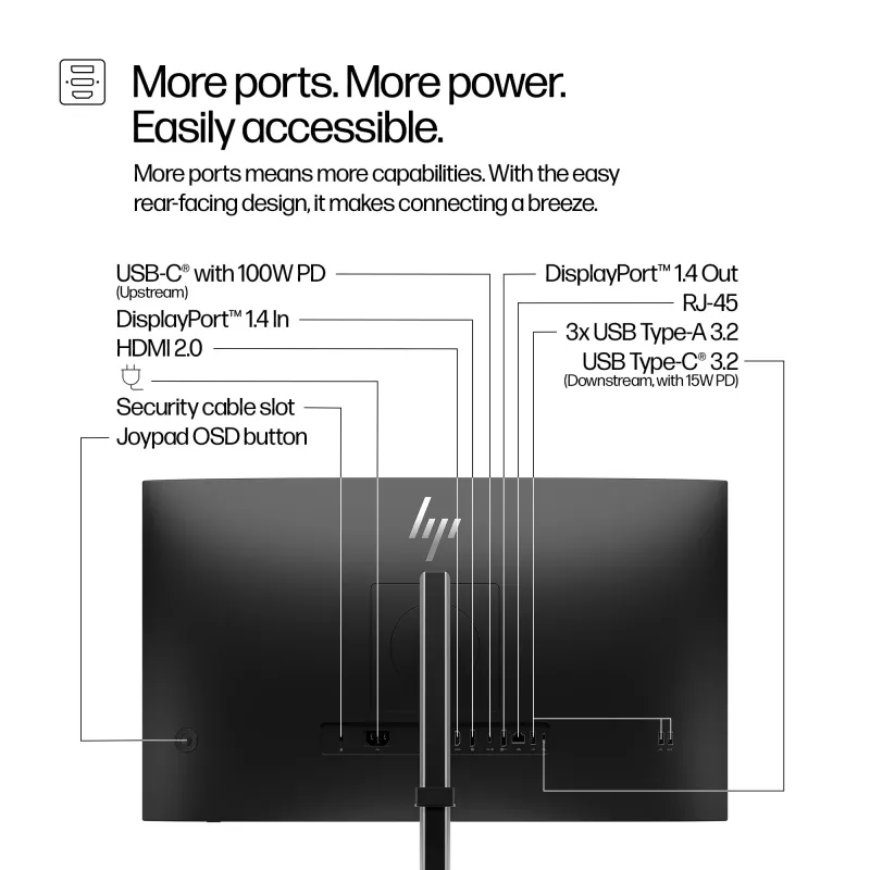 HP Series 5 Pro 27 colių QHD USB-C monitorius LCD 2560 x 1440