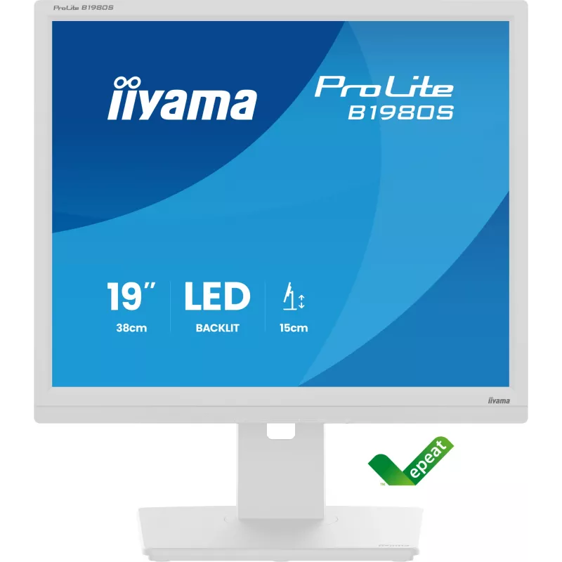 iiyama ProLite B1980S-W1 kompiuterio monitorius 48,3 cm (19 colių) 1280 x 1024 pikseliai SVGA LED Baltas