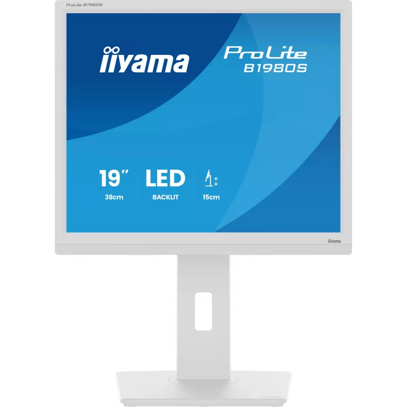 iiyama ProLite B1980S-W1 kompiuterio monitorius 48,3 cm (19 colių) 1280 x 1024 pikseliai SVGA LED Baltas