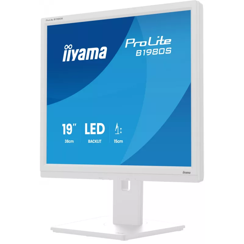 iiyama ProLite B1980S-W1 kompiuterio monitorius 48,3 cm (19 colių) 1280 x 1024 pikseliai SVGA LED Baltas