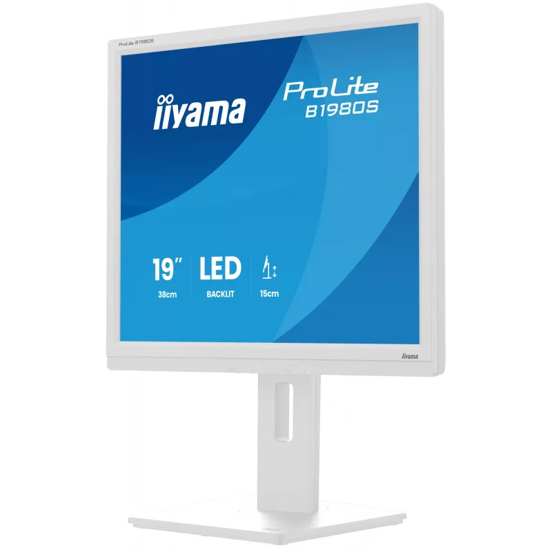 iiyama ProLite B1980S-W1 kompiuterio monitorius 48,3 cm (19 colių) 1280 x 1024 pikseliai SVGA LED Baltas